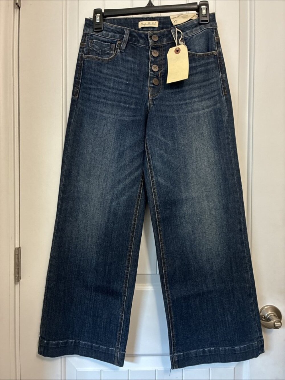 Unpublished Jeans GRETA High Rise Wide Leg Cropped 27” x 26” Rise Is 9.5”